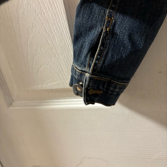 VTG Solid Premium Jeans Classic Edgy Casual Denim Jacket Size Small Cotton - Picture 8 of 9